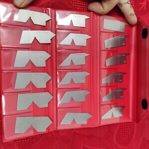 SPI 31-375-9 18 Piece Stainless Steel Angle Gage Set 6 to 90deg Primary Angle
